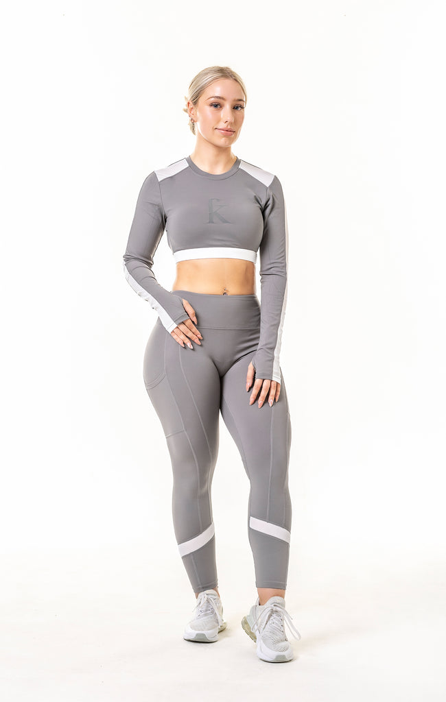 Focus long sleeve crop - Grey