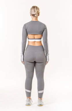 Focus long sleeve crop - Grey