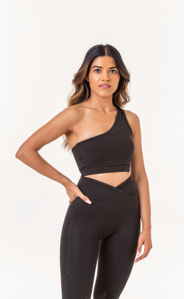 Reckless one shoulder top - Black